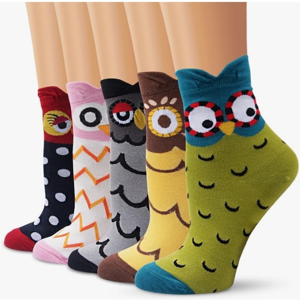 Colorful Owl Pattern Socks Set (woman's )